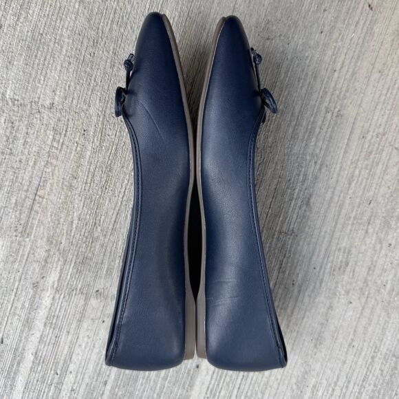 Liz Claiborne Square Toe Ballet Flats Shoes Size 9M Blue Bow Preppy Coquette NEW - Picture 4 of 9